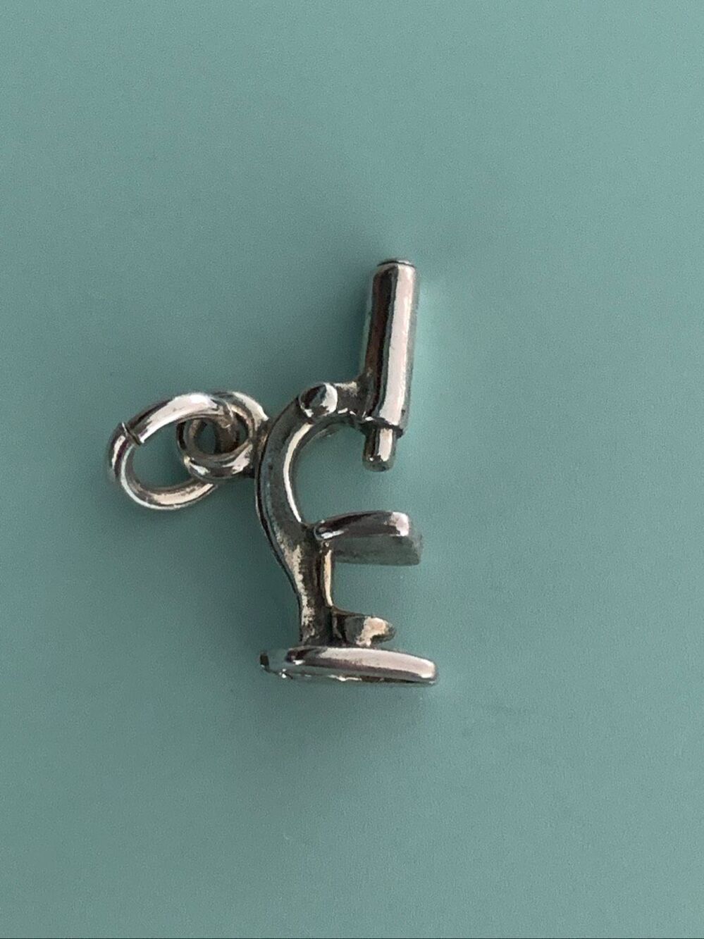 .925 Microscope Sterling Silver Jewelry Charm #science